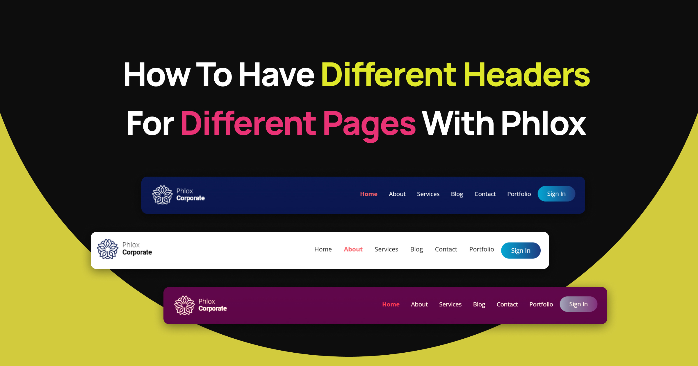 How to Have Different Headers for Different Pages with Phlox